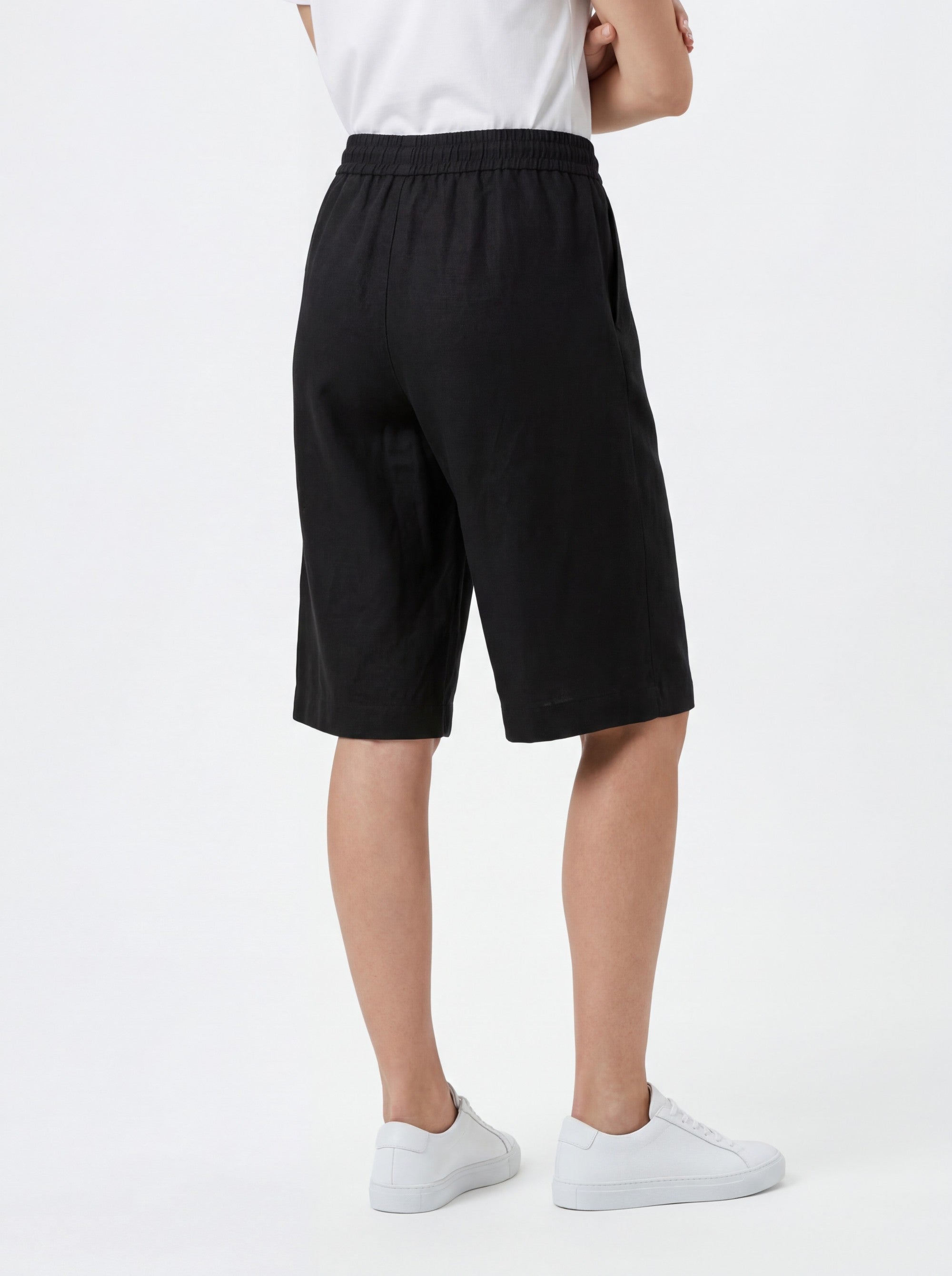 Stehmann Roma Culotte Bermuda schwarz Leinen-Mix