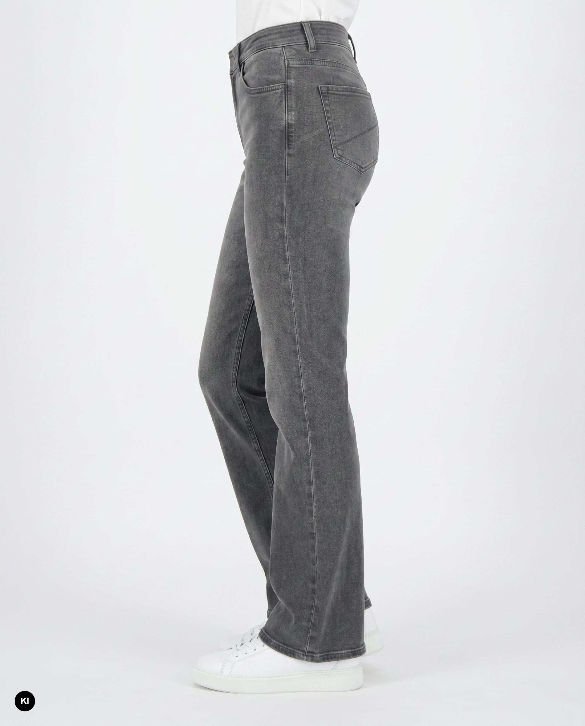 Stehmann Melli Flared Hose slate grey 5-Pocket Denim
