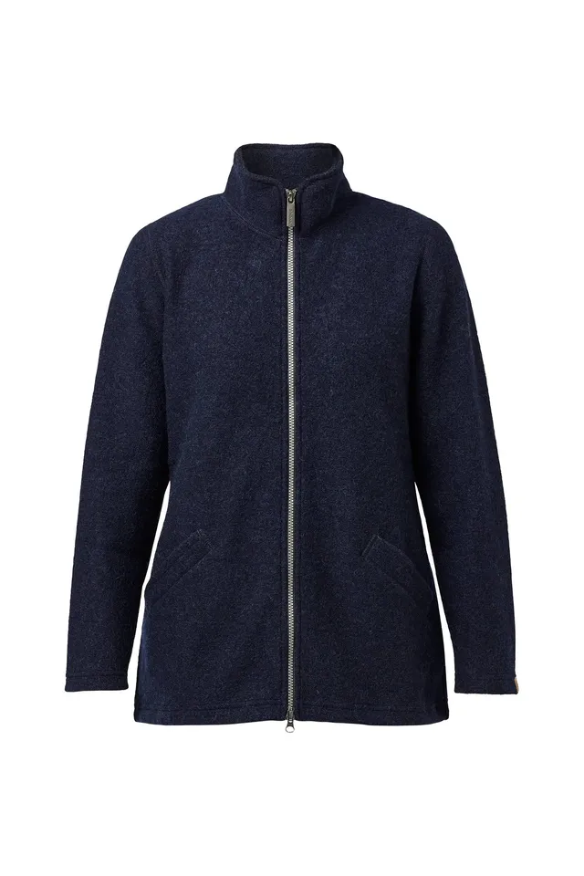 Ivanhoe Brodal Long Classic Zip-Pullover Navy 100% Wolle