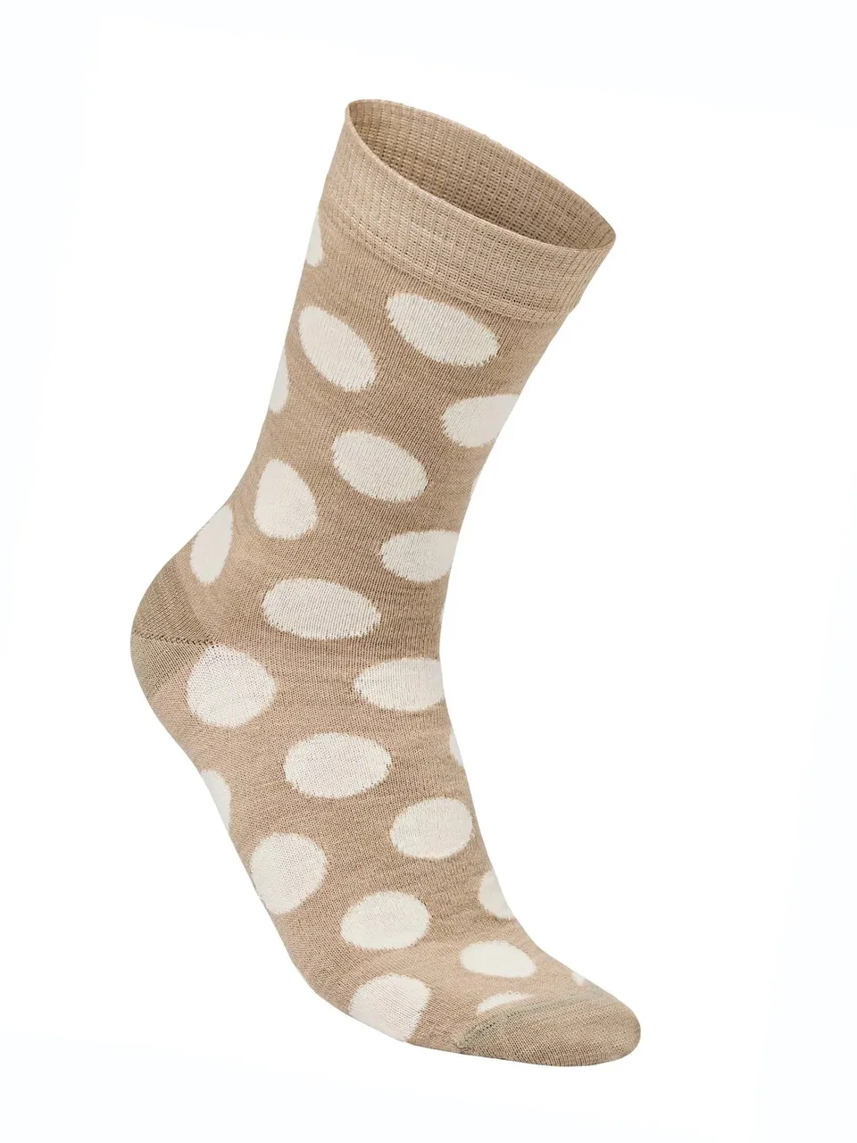 Ivanhoe Wool Sock Dot Wollsocken Sand mit Punkten Merino