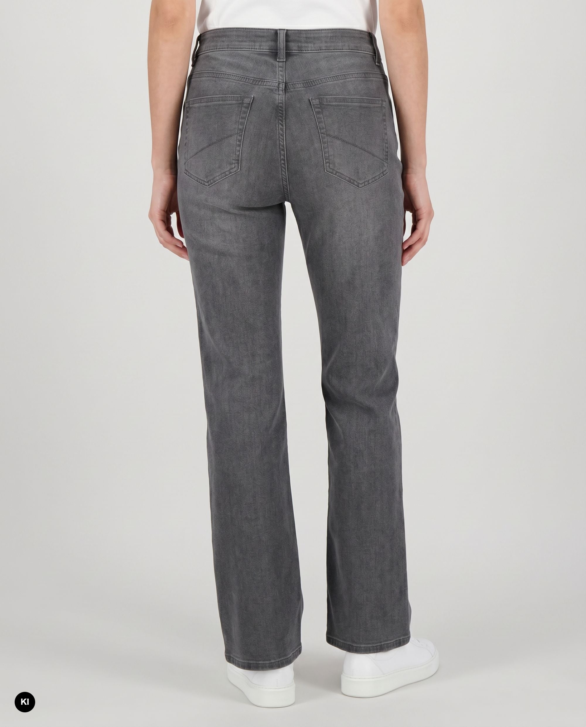 Stehmann Melli Flared Hose slate grey 5-Pocket Denim
