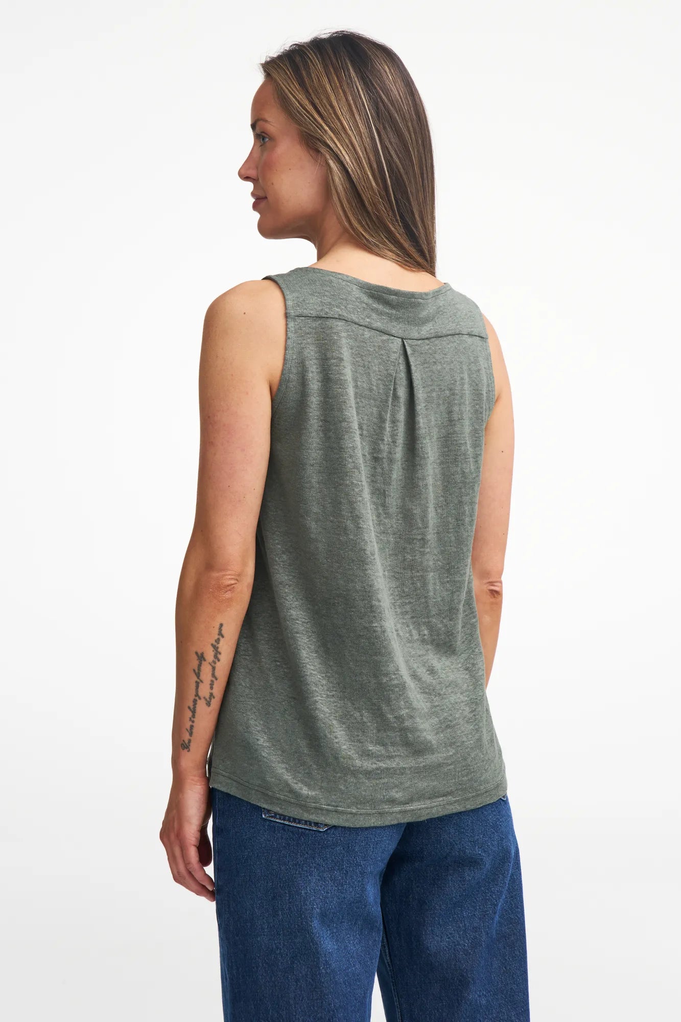 Ivanhoe T-shirt GY Jilly Leinentop 38 Java Träger 100% Leinen