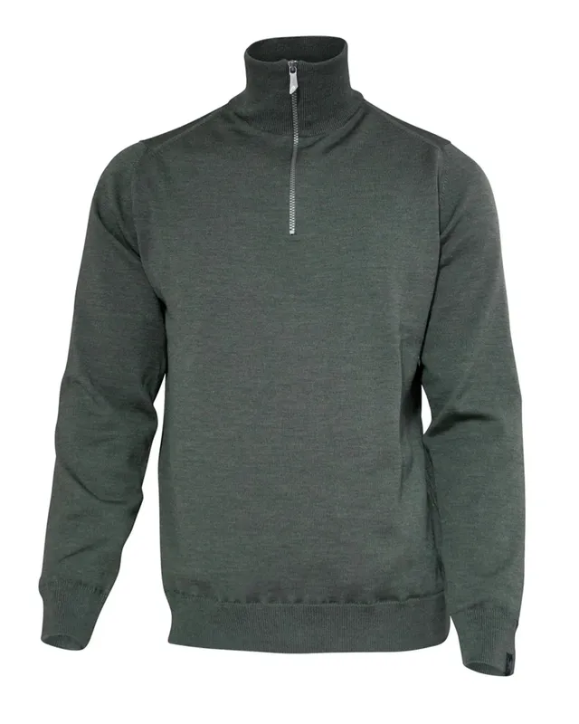Ivanhoe Wilfred Windbreaker Herren Pullover Rifle Green 100% Merino
