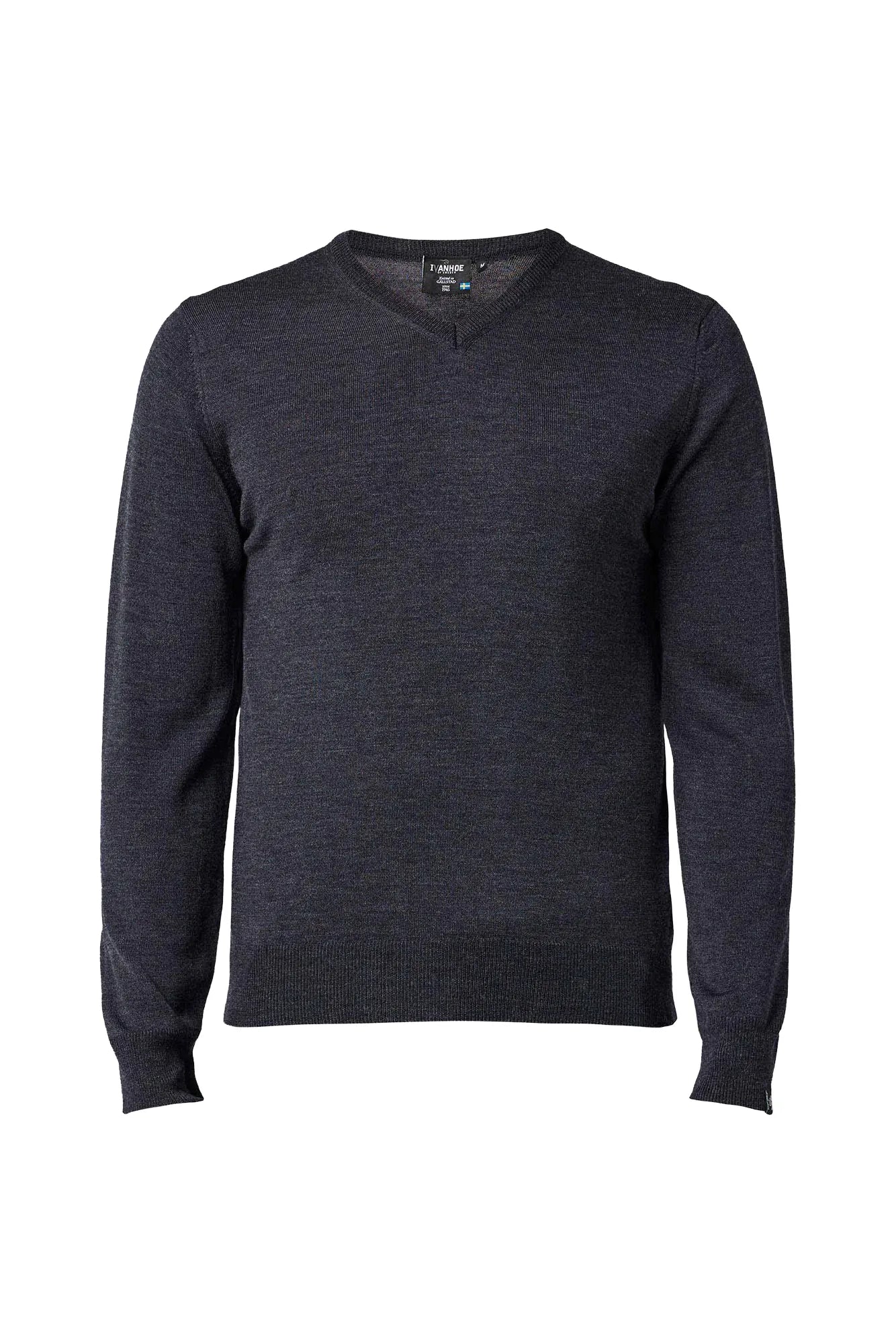 Ivanhoe Merino V-Neck Wollpullover Graphite Marl Gr. L Herren