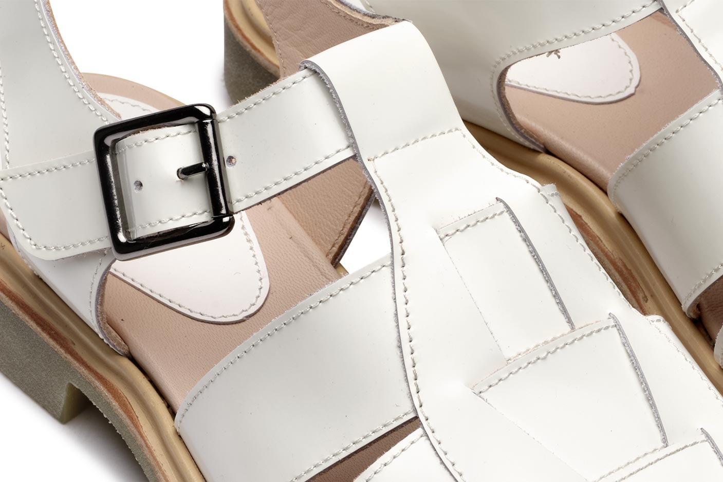 Paraboot Iberis Chasse Miel-Gloss Blanc Sandale Weiß