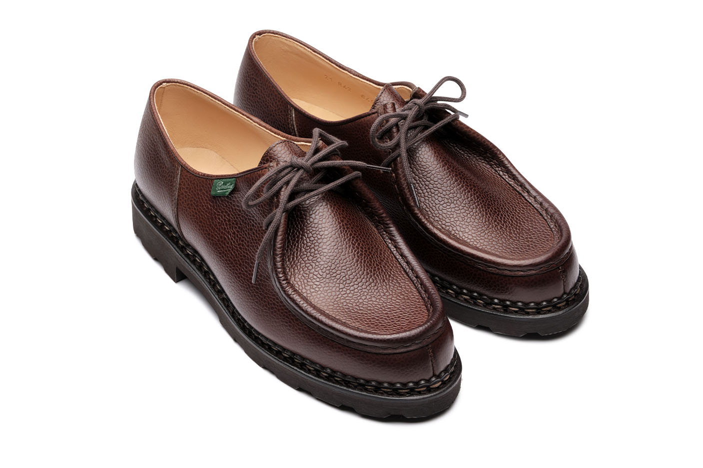 Paraboot Michael Derby Braun Genarbt Ebène