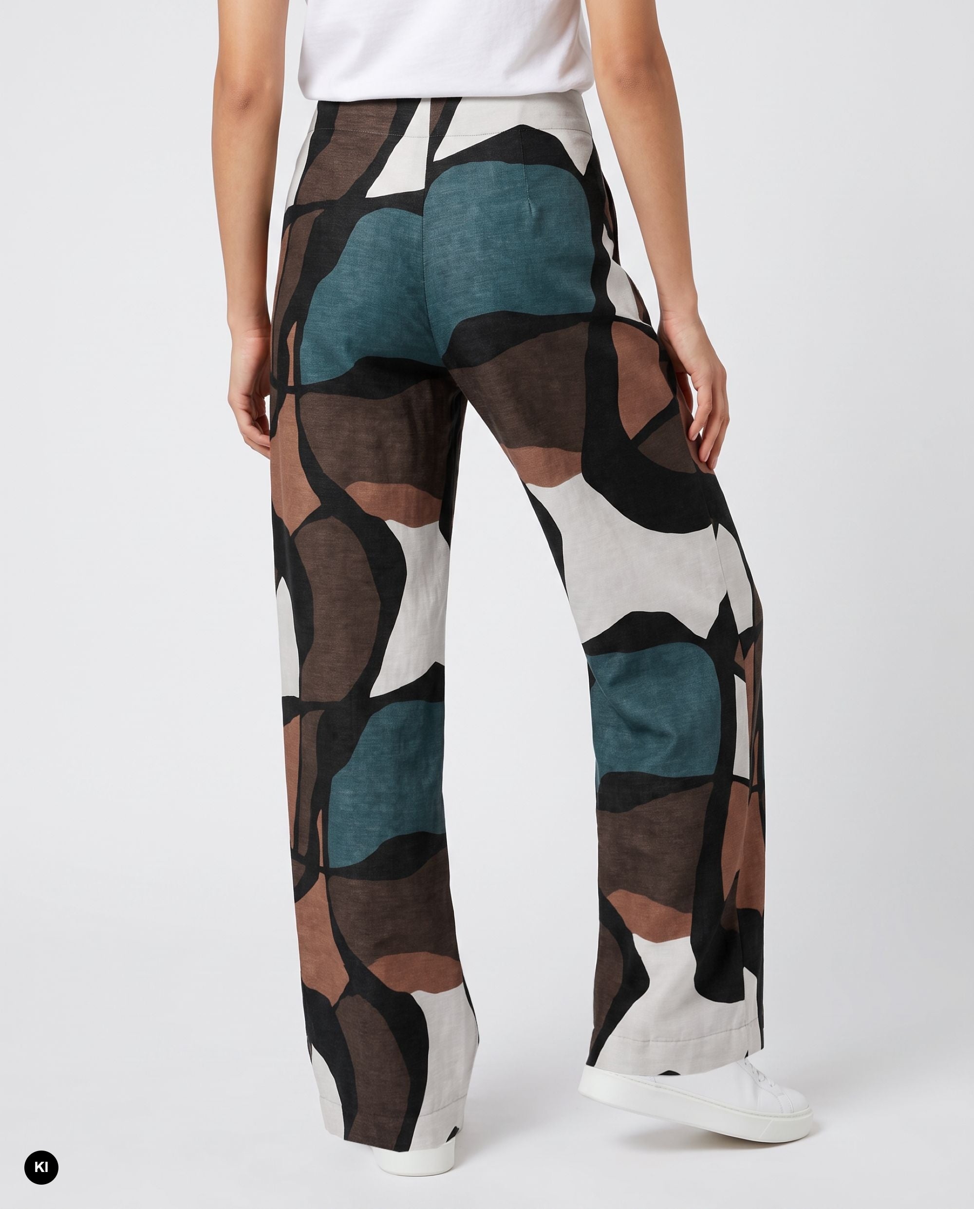 Stehmann Fritzie Velvet Print Hose jeansblau weit