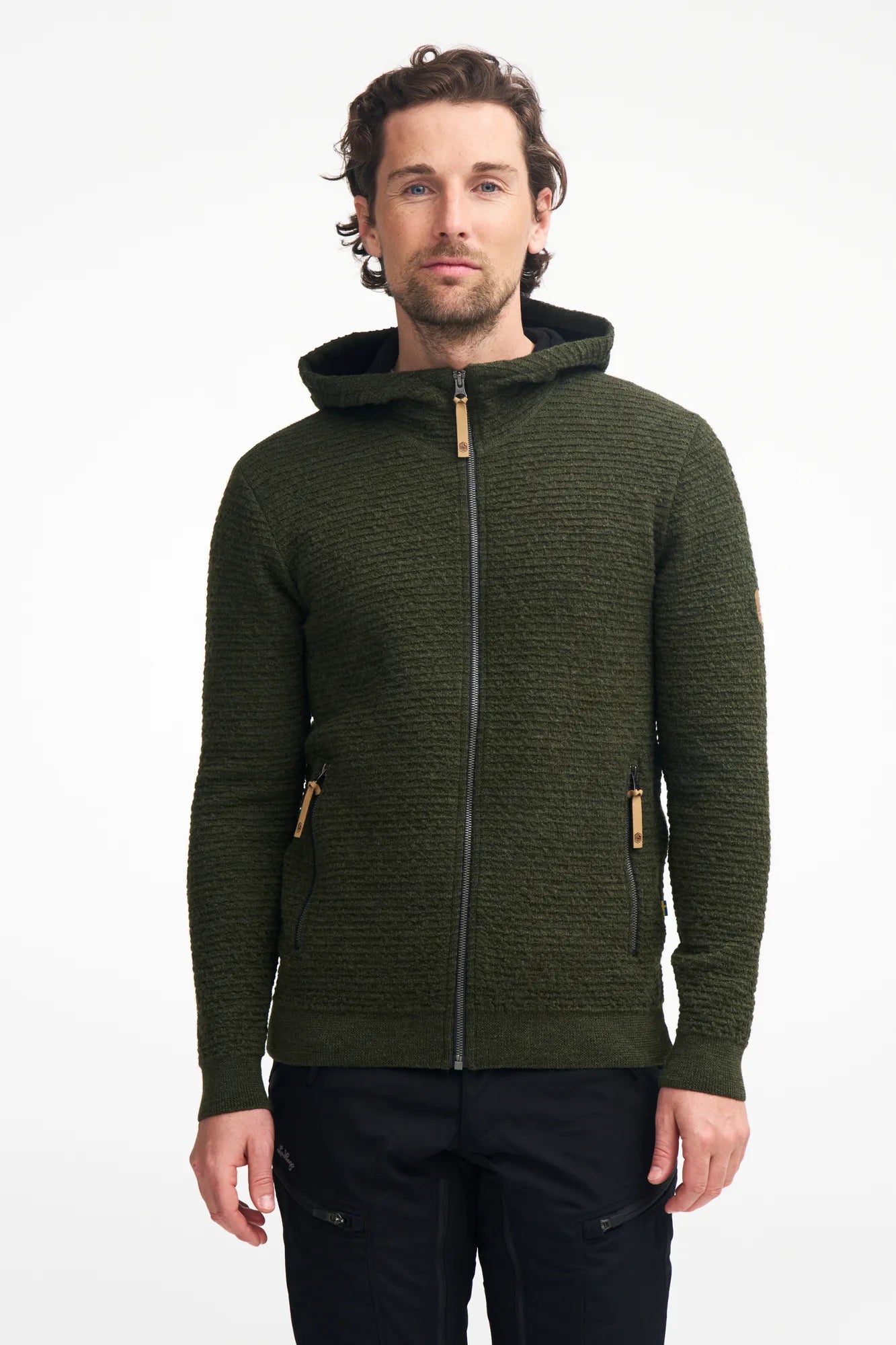 Ivanhoe Morel Hood Kapuzenpullover Navy S Wolle Tencel