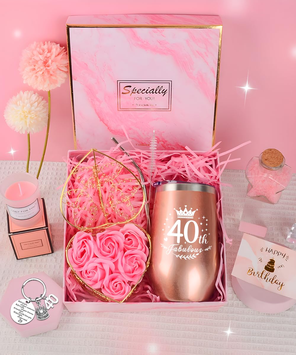 YYDSXK 40. Geburtstag Weinbecher Geschenkset Edelstahl 16oz