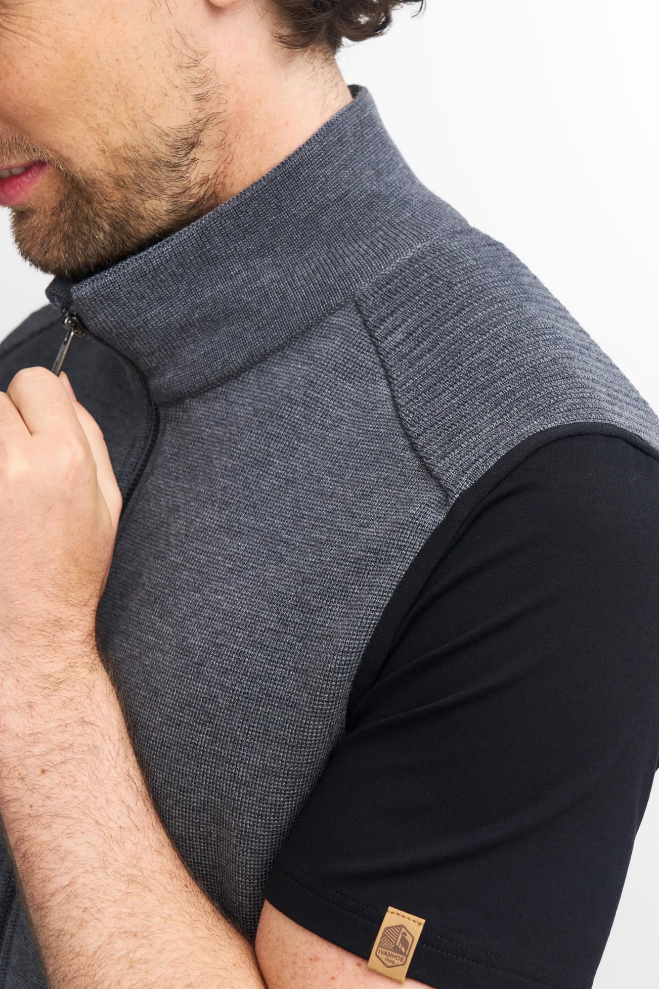 Ivanhoe Ralf Weste Herren Grey 100% Merinowolle
