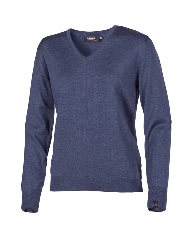 Ivanhoe Merino V-Neck Pullover Steelblue 100% Merino Gr.38