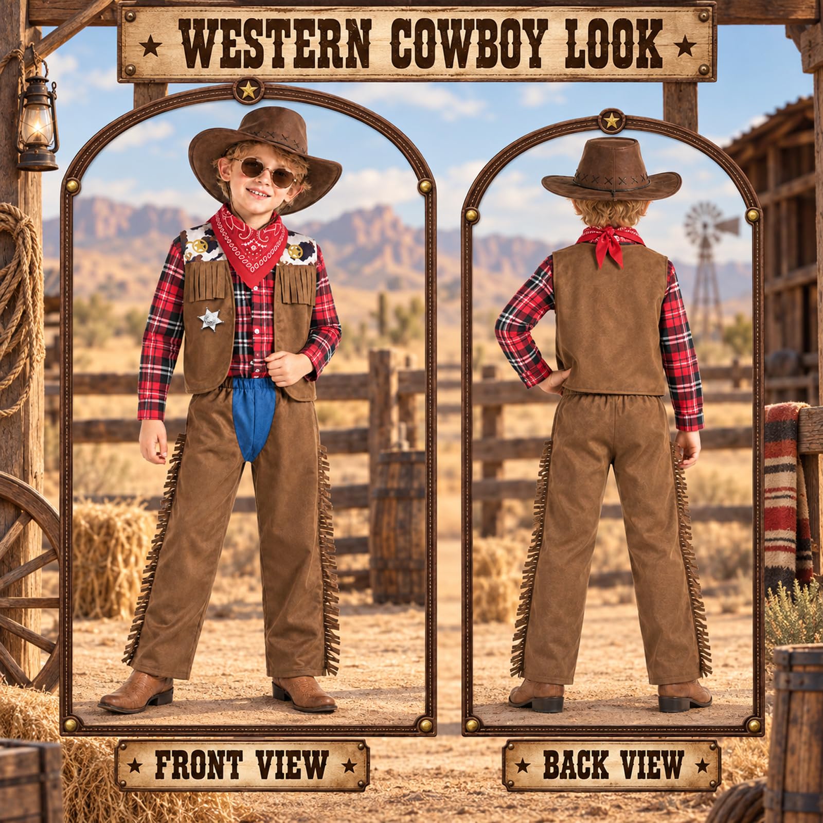 YYDSXK Cowboy Kostüm Kinder Gr. 140 Western