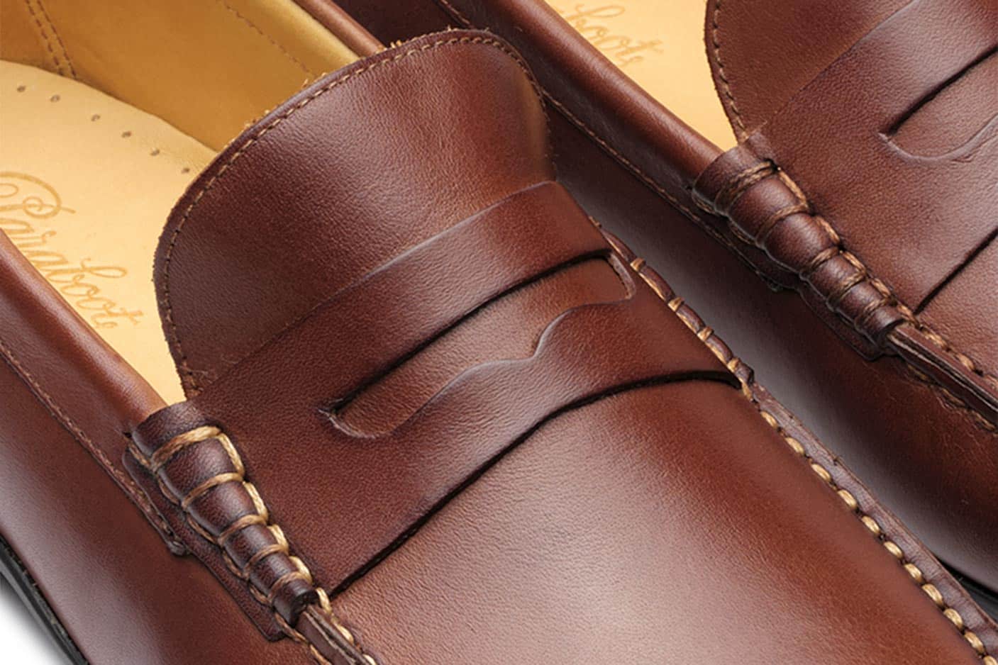 Paraboot Cabrio Damier Loafer Glattleder Schwarz