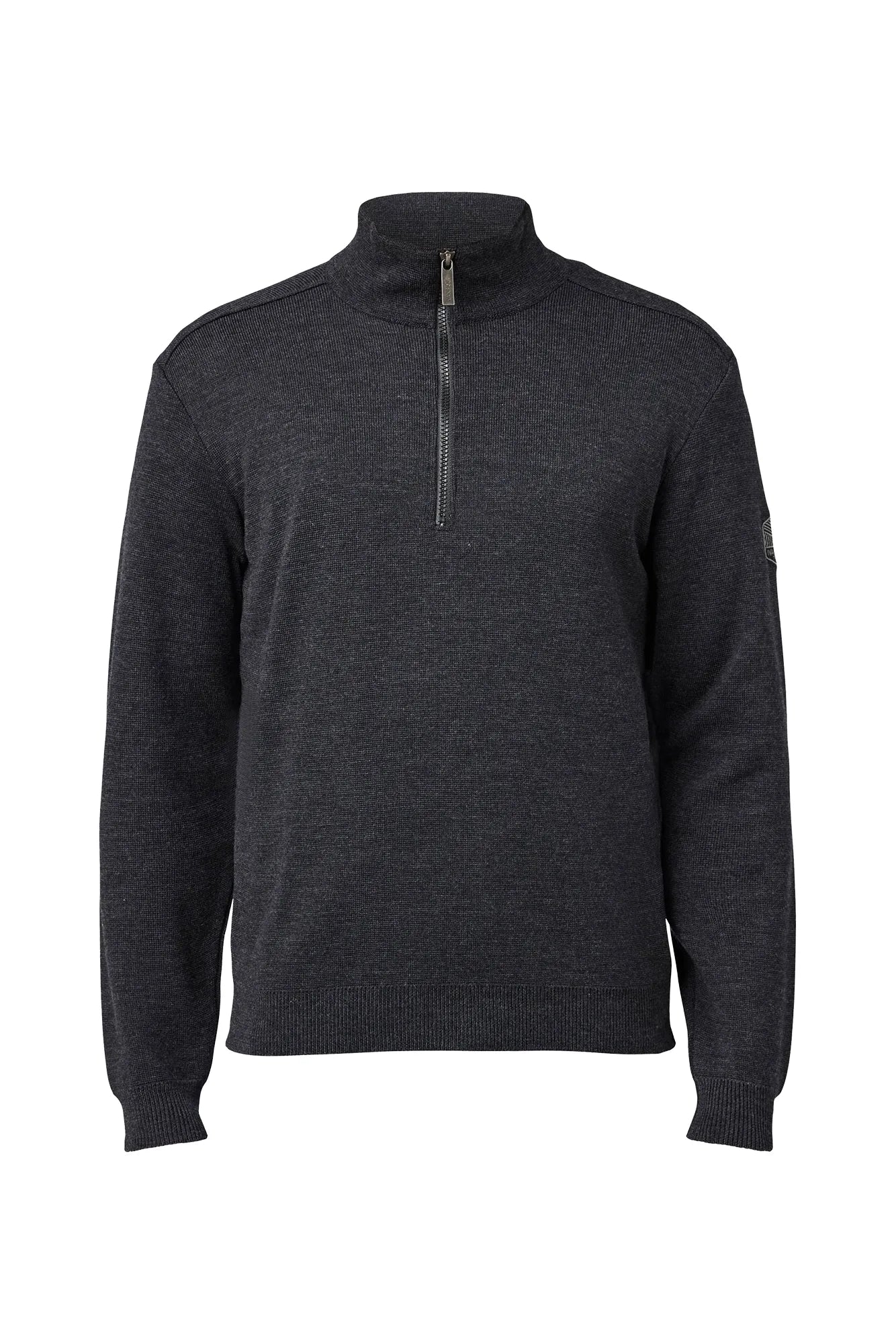Ivanhoe Ruben Half Zip Graphite Marl Merinopullover Herren