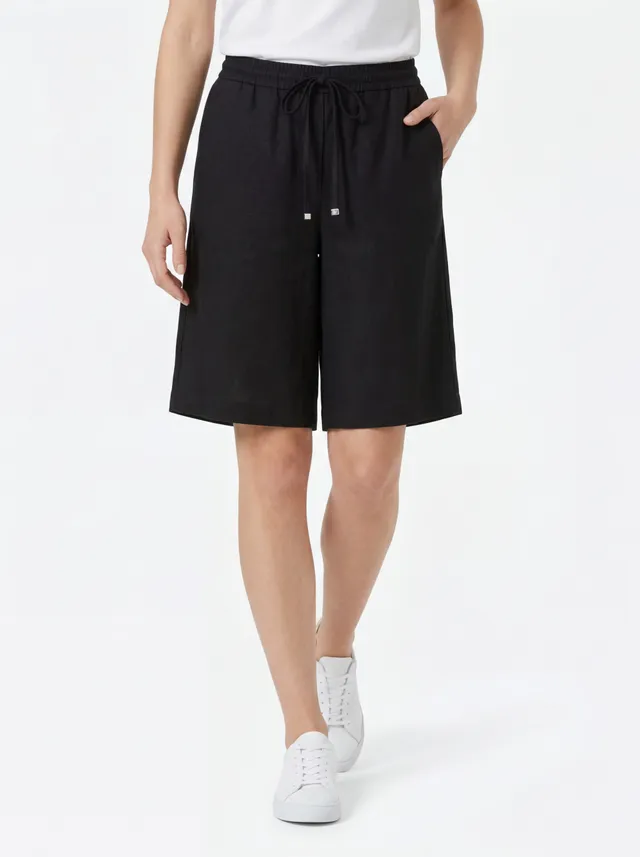 Stehmann Roma Culotte Bermuda schwarz Leinen-Mix