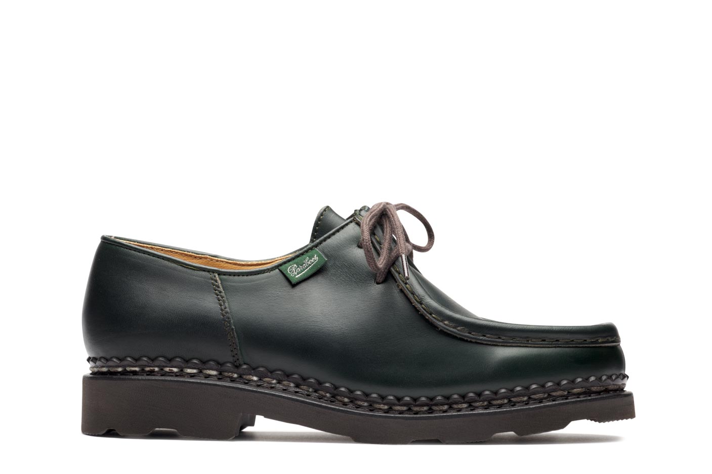 Paraboot Michael Derby braun Glattleder grüne Sohle
