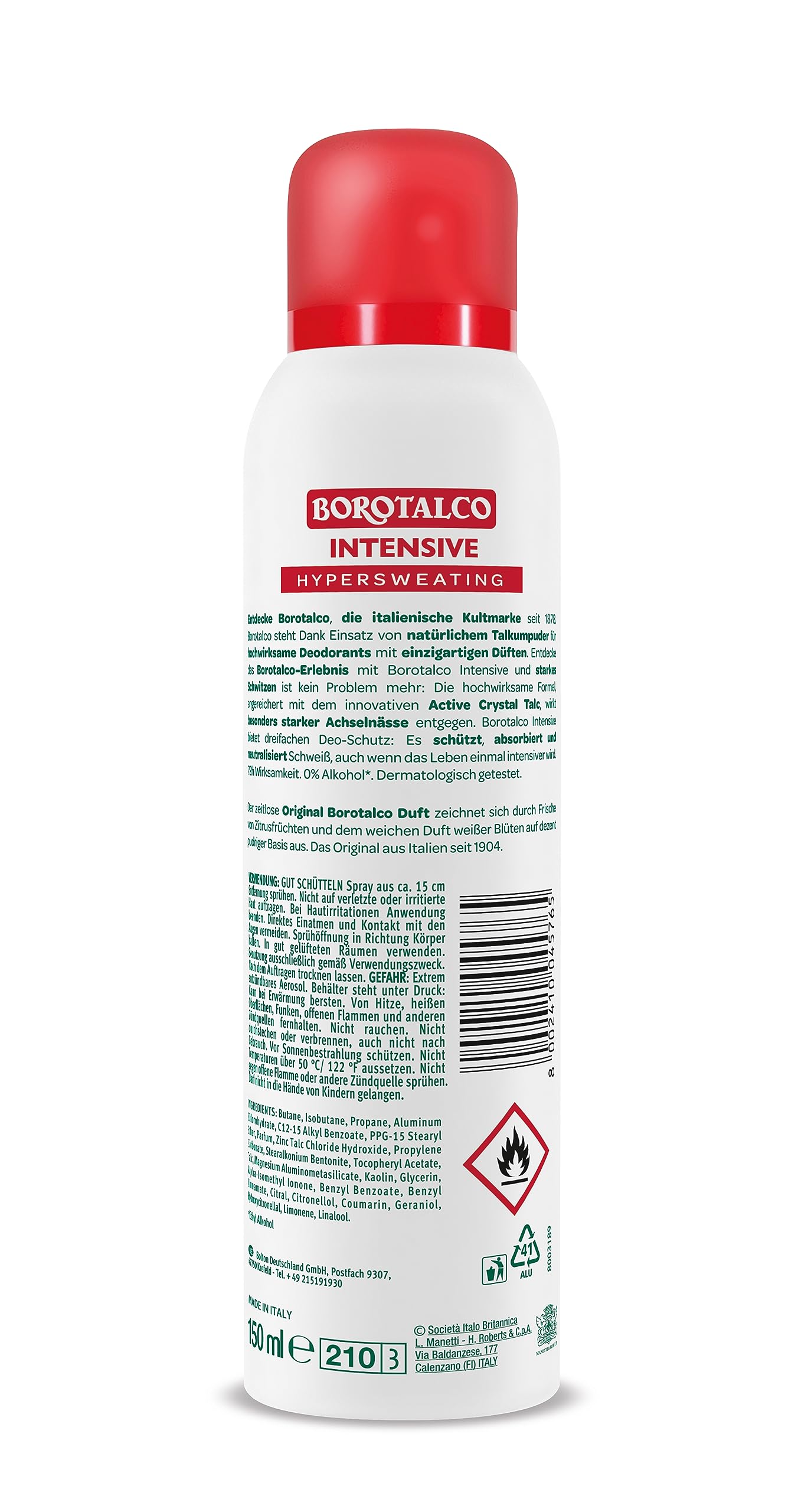Borotalco Intensive Deospray 12x150ml 72h Original Duft