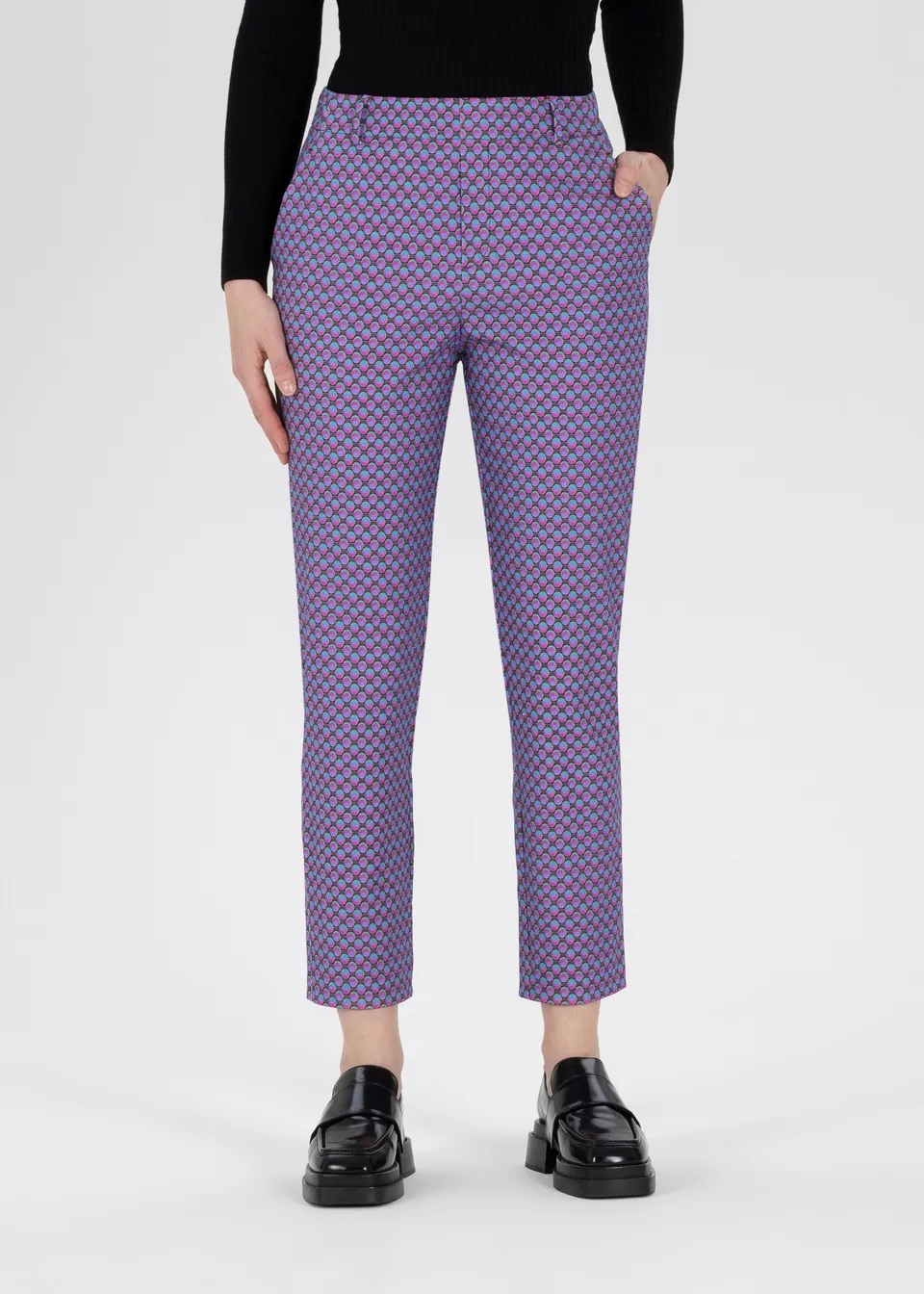 Stehmann Fluor 7/8-Chino Baumwollstretch fuchsia