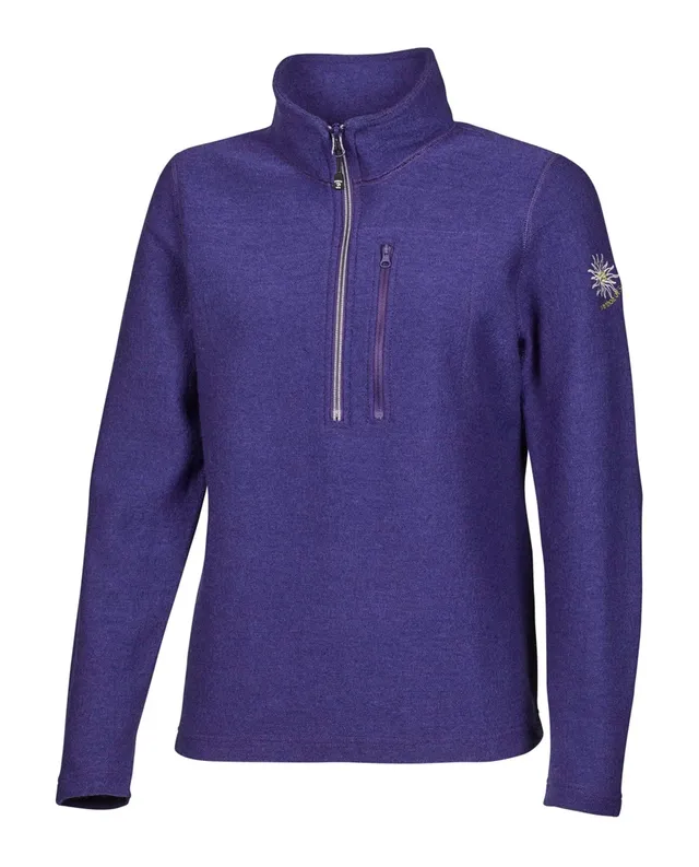 Ivanhoe Bonnie Half Zip Wollpullover Dark Purple 325g/m²