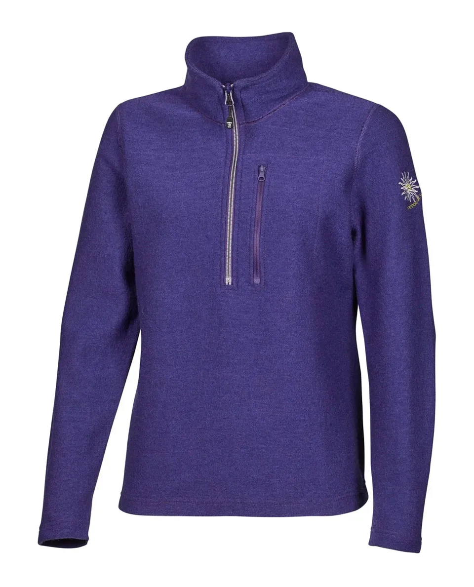 Ivanhoe Bonnie Half Zip Wollpullover Dark Purple 325g/m²
