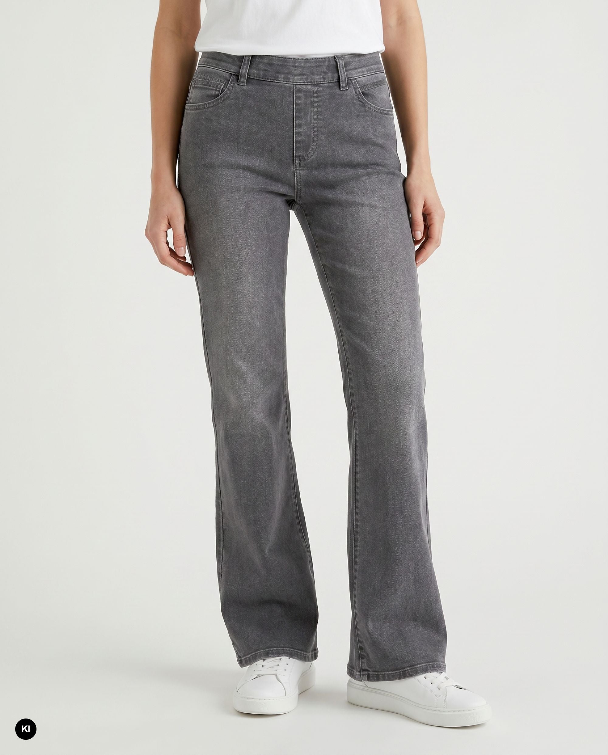 Stehmann Melli Flared Hose slate grey 5-Pocket Denim