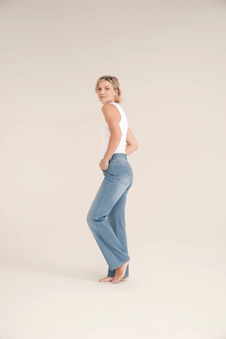 Stehmann Melli Flared Jeans ice blue Powerstretch