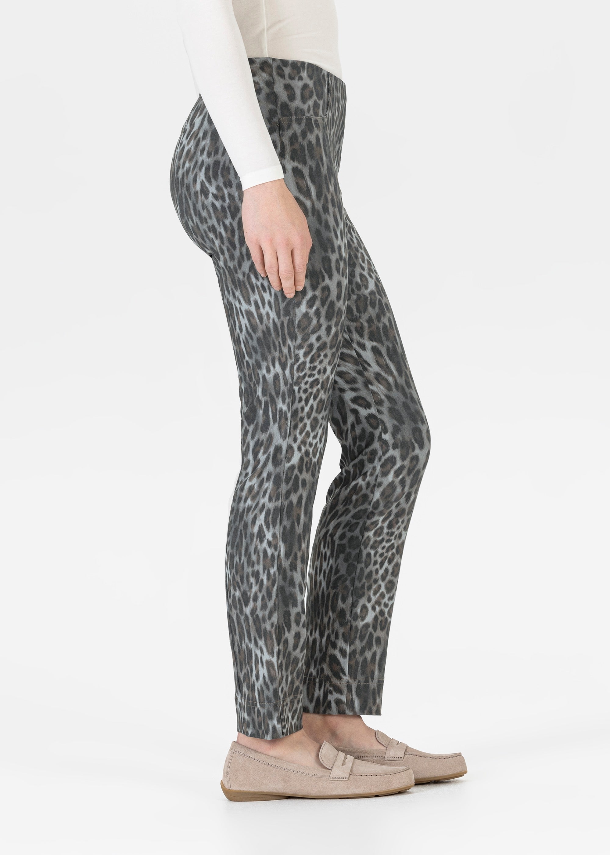 Stehmann Loli Slim Fit Hose Leo-Optik graphit