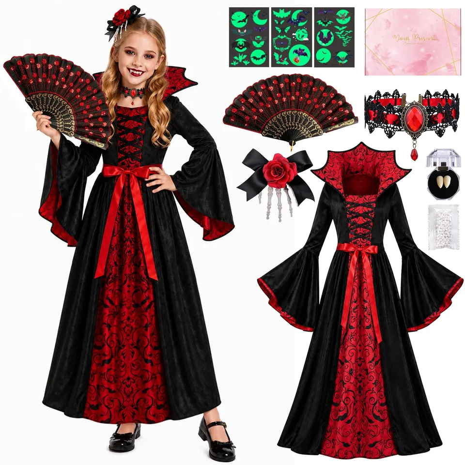 YYDSXK Vampir Kostüm Kinder Mädchen Gr.S